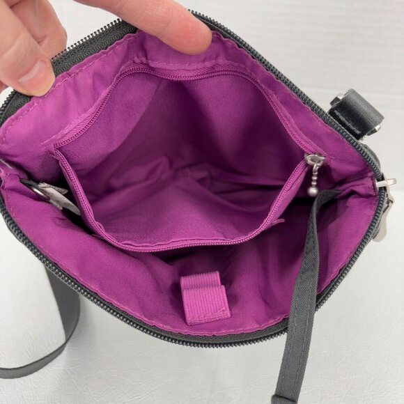 Baggallini Crossbody Bag Gray Small Handbag Multiple Zip Pockets - Picture 2 of 9